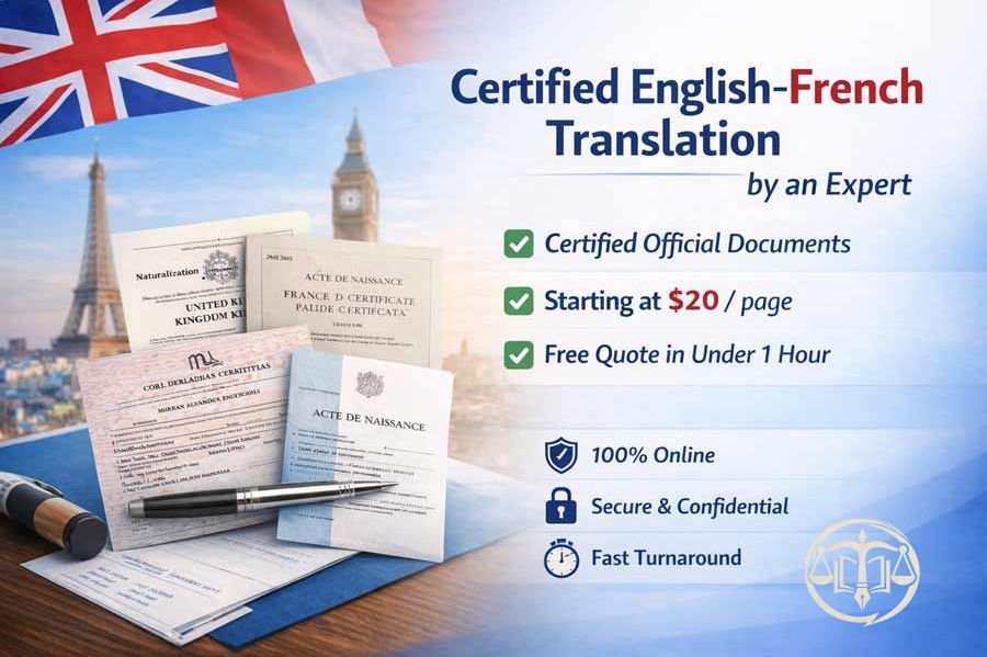 English to French Certified Translation: Certified Expert from €20