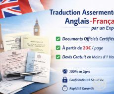 Traduction assermentée anglais français : rapide dès 20€