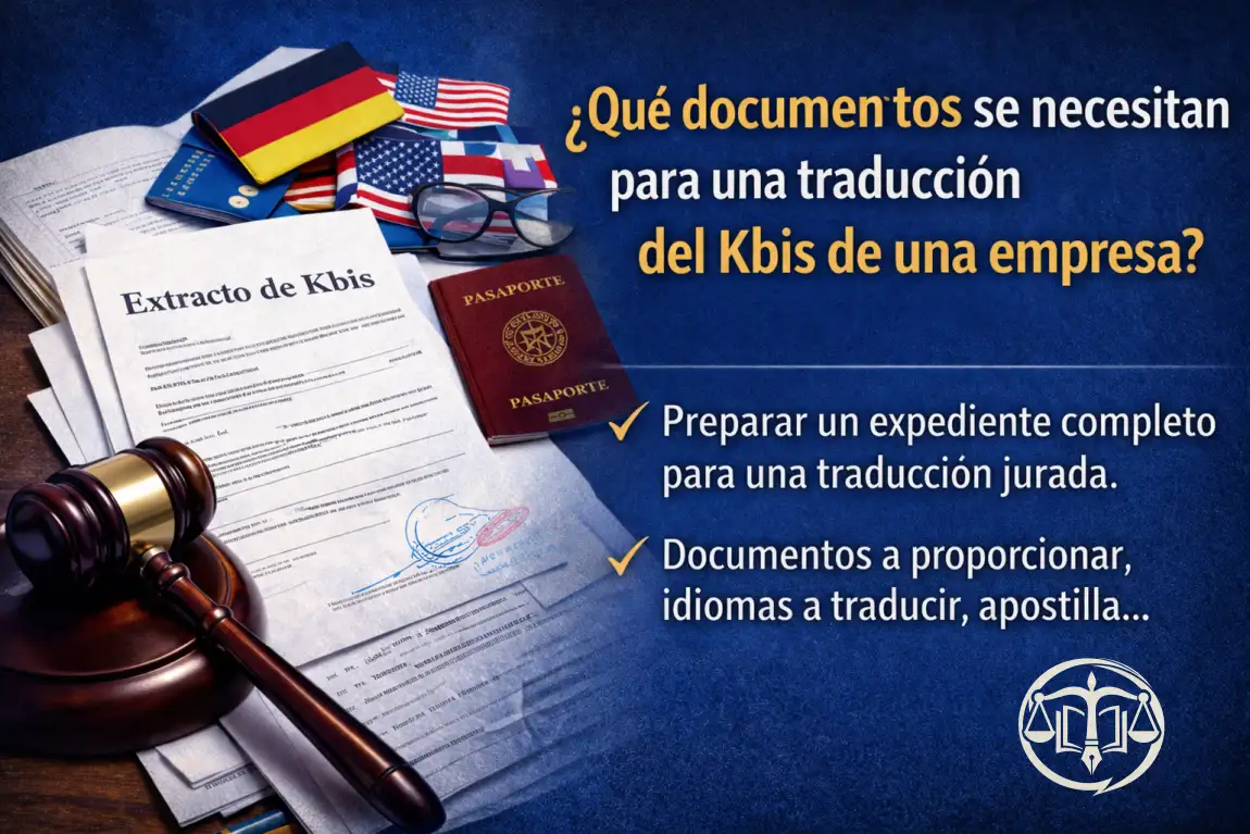 Qué documentos se necesitan para traducir el Kbis de una empresa
