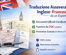 Traduzione giurata inglese francese: rapida da 20€