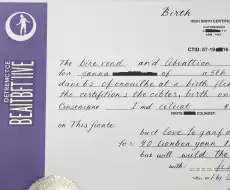 Traduction acte de naissance