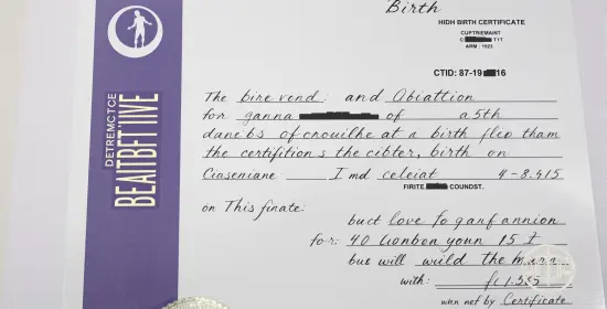 Traduction acte de naissance