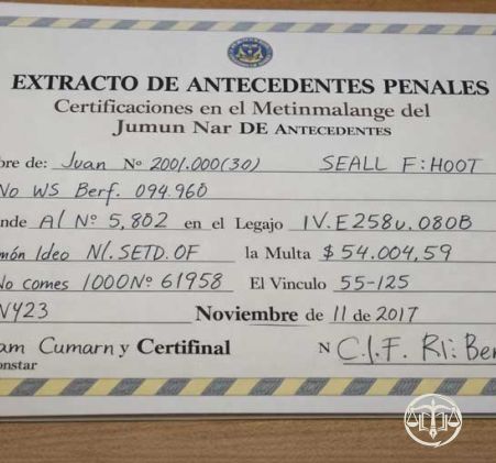 Certificado de antecedentes penales