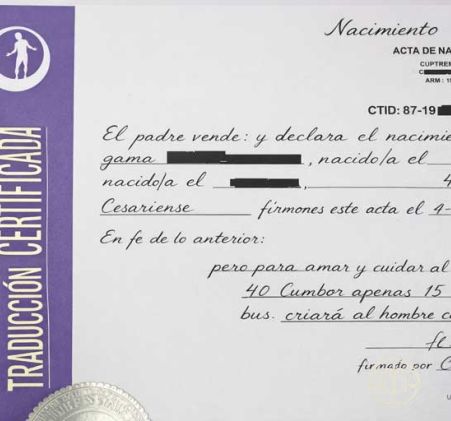Certificado de nacimiento