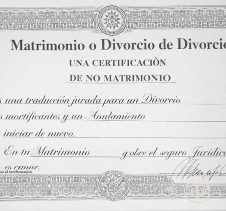 Certificado de matrimonio / divorcio