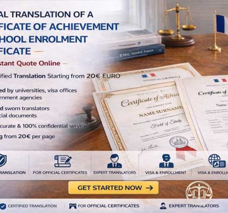 Certificate of Achievement or School Enrollment Certificate