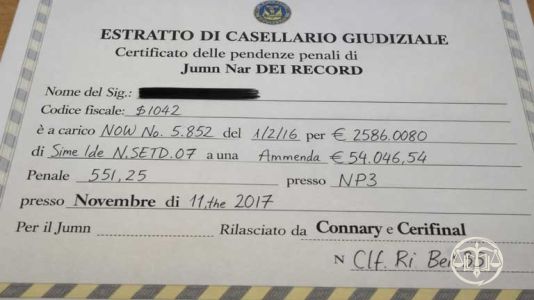 Traduzione giurata del casellario giudiziale