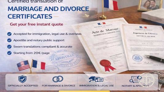 Certified Marriage & Divorce Translation