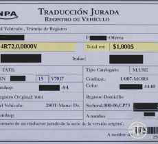 Traducción jurada del permiso de circulación